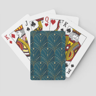 Art Deco-patroon met gouden geometrische vormen Pokerkaarten