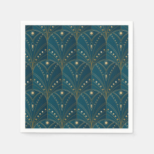 Art Deco-patroon met gouden geometrische vormen Servet
