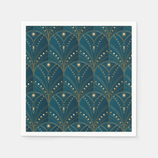 Art Deco-patroon met gouden geometrische vormen Servet