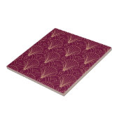 Art Deco-patroon met gouden geometrische waaiermot Tegeltje (Zijkant)