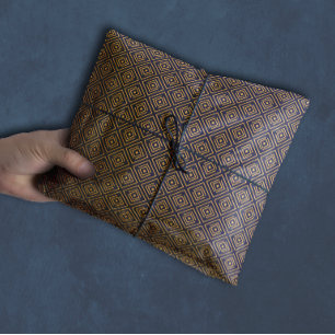 Art Deco-patroon   Navy Blue Gold Tissuepapier
