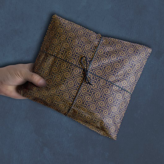 Art Deco-patroon | Navy Blue Gold Tissuepapier