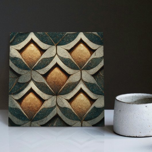 Art Deco Pattered Dice Five Decor Art Nouveau Tegeltje