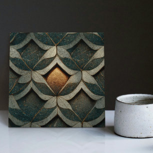 Art Deco Pattered Dice One Blue Decor Art Nouveau Tegeltje