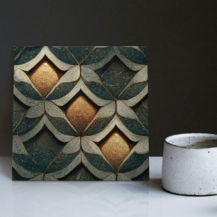 Art Deco Pattered Dice Three Decor Art Nouveau Tegeltje