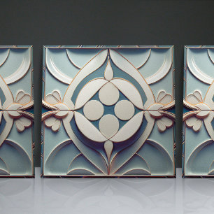 Art Deco Pattered Wall Decor Art Nouveau Keramiek Tegeltje