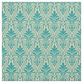 Art Deco Pattern 01 - Blauwgroen op Gebroken Wit Stof (Swatch)