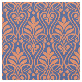 Art Deco Pattern 01 - Sinaasappel op Pruisisch Bla Stof