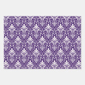 Art Deco Pattern 01 - Wit op Cadbury Paarse Inpakpapier Vel (Voorkant)