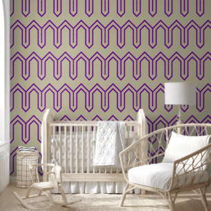 Art Deco Pattern 05 - Romantisch Paarse op Gebroke Behang