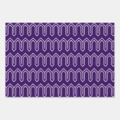 Art Deco Pattern 05 - Wit op Cadbury Paarse Inpakpapier Vel (Voorkant)