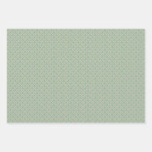 Art Deco Pattern 12 - Blauwgroen op Gebroken Wit Inpakpapier Vel (Voorkant 3)
