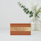 Art Deco Pattern, Copper and Rust Brown Visitekaartje (Staand voorkant)