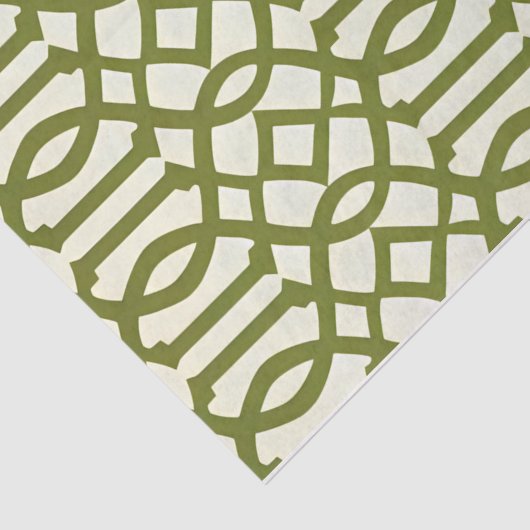 Art Deco Pattern Green Tissuepapier (Detail)