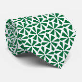 Art Deco Pattern II - Forest Green on White Stropdas (Opgerold)