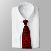 Art Deco Pattern II - Ruby Red op Black Stropdas (Gebonden)