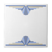 Art Deco Pattern in Blue Tegeltje (Voorkant)