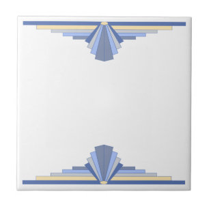 Art Deco Pattern in Blue Tegeltje