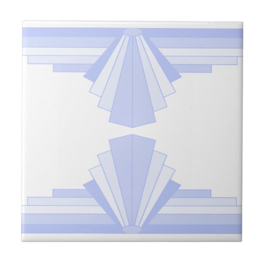 Art Deco Pattern in Blue Tegeltje (Voorkant)