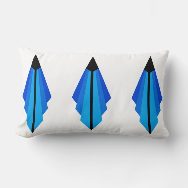 Art Deco Pattern in Blues Kussen (Voorkant)