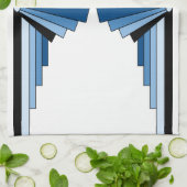 Art Deco Pattern in Blues Theedoek (Gevouwen)