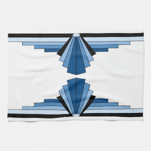 Art Deco Pattern in Blues Theedoek