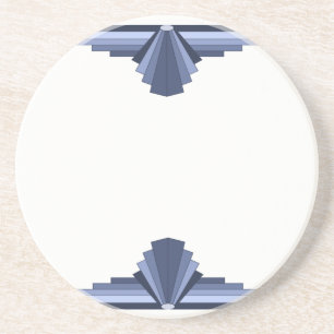 Art Deco Pattern in Grey-Blues Zandsteen Onderzetter