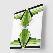 Art Deco Pattern in Groenen en zwart Vierkante Klok (Hoek)
