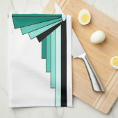 Art Deco Pattern in Groenen Theedoek (Quarter Fold)