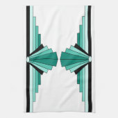 Art Deco Pattern in Groenen Theedoek (Verticaal)