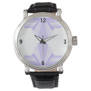 Art Deco Pattern in Lila Horloge