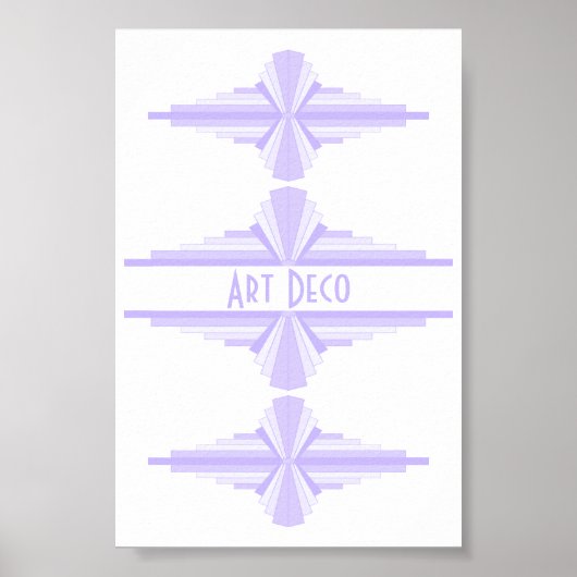 Art Deco Pattern in Lila Poster (Voorkant)