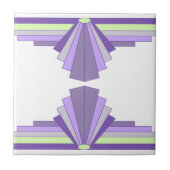 Art Deco Pattern in Paars & Groen Tegeltje (Voorkant)