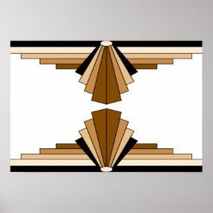 Art Deco Pattern in Tans Poster