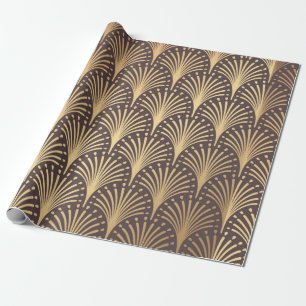 Art Deco Pattern Naadloze gouden achtergrond. Mini Cadeaupapier