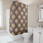 Art Deco Pattern Naadloze gouden achtergrond. Mini Douchegordijn (In situ)