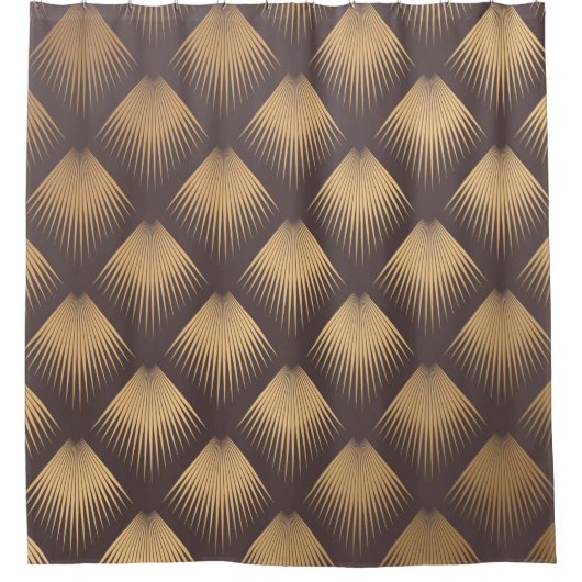 Art Deco Pattern Naadloze gouden achtergrond. Mini Douchegordijn (Voorkant)