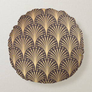 Art Deco Pattern Naadloze gouden achtergrond. Mini Rond Kussen