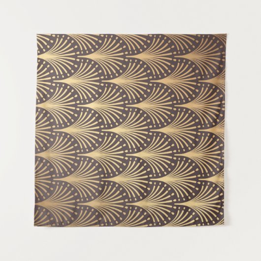 Art Deco Pattern Naadloze gouden achtergrond. Mini Wandkleed (Voorkant (horizontaal))