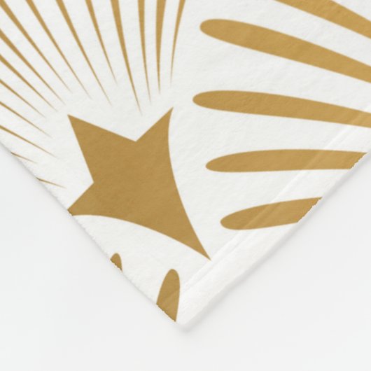 Art Deco Pattern Naadloze witte en gouden ruggengr Fleece Deken (Hoek)