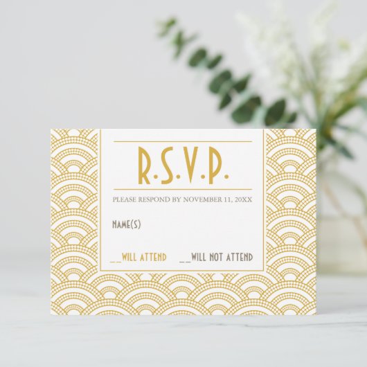 Art Deco Pattern Response Kaart (Staand voorkant)