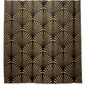 Art Deco Pattern. Seamless black and gold backgrou Douchegordijn (Voorkant)