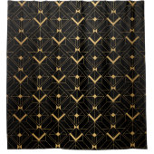 Art Deco Pattern. Seamless black and gold backgrou Douchegordijn (Voorkant)