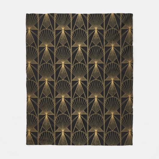Art Deco Pattern. Seamless black and gold backgrou Fleece Deken (Voorkant)