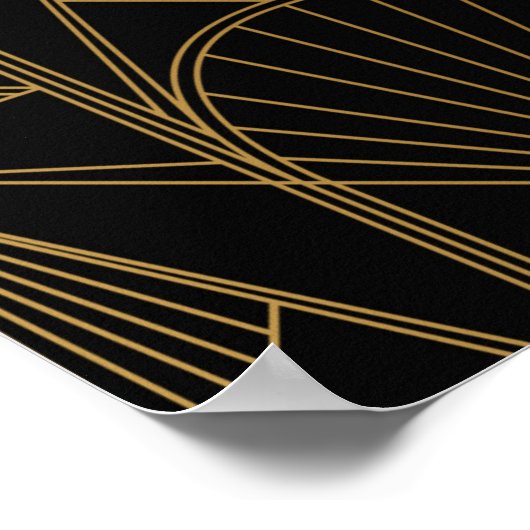 Art Deco Pattern. Seamless black and gold backgrou Poster (Hoek)