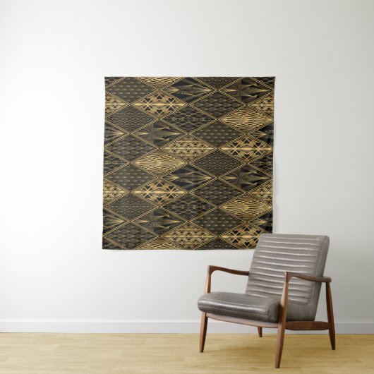 Art Deco Pattern. Seamless black and gold backgrou Wandkleed (In Situ (horizontaal))