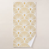Art Deco Pattern. Seamless white and gold backgrou (Serviette de bain)