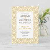 Art Deco Pattern Wedding Invitation Kaart (Staand voorkant)