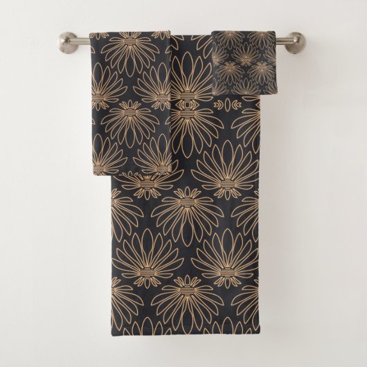 Art Deco pattern with gold floral motifs  (En situation)