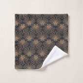 Art Deco pattern with gold floral motifs  (Gant de toilette)